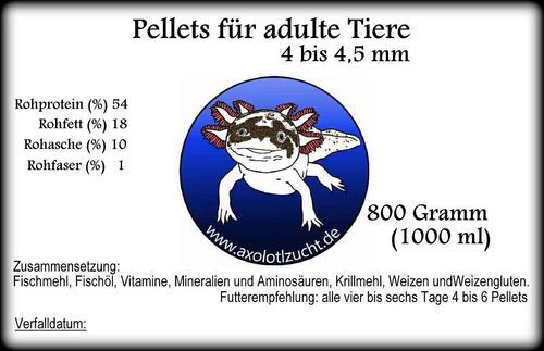 Pellets 4 bis 4,5 mm....1000ml (800 gramm) €/kg 14,79