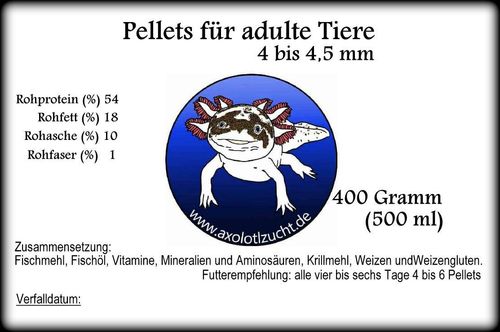 Pellets 4 bis 4,5 mm...500ml (400 gramm) €/kg 17,47